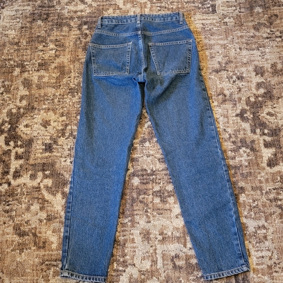 Free People Women's 24 Straight Leg Blue Jean Mid Wash High rise Western - Picture 4 of 4